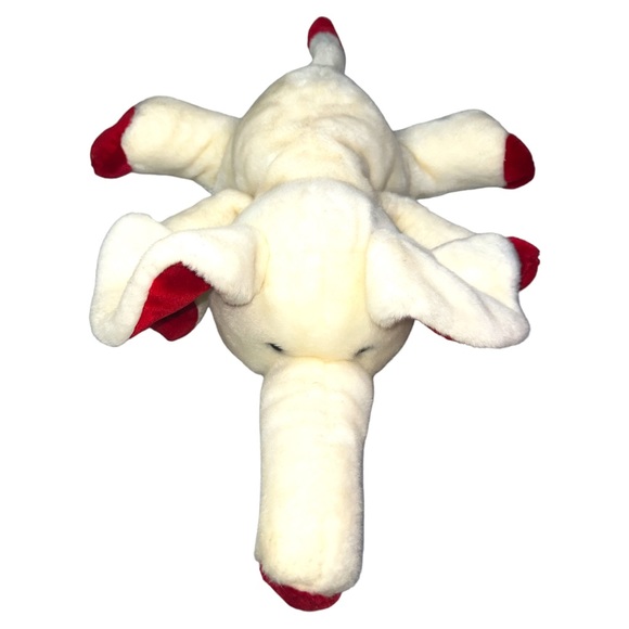 Commonwealth Red White Elephant Plush Bow Big Ears Floppy Long Trunk 20” Inches - Picture 2 of 9